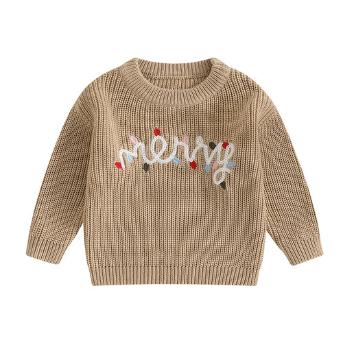 Winter Baby Girls Boys Christmas Sweaters Kids Knitted Pullover Tops