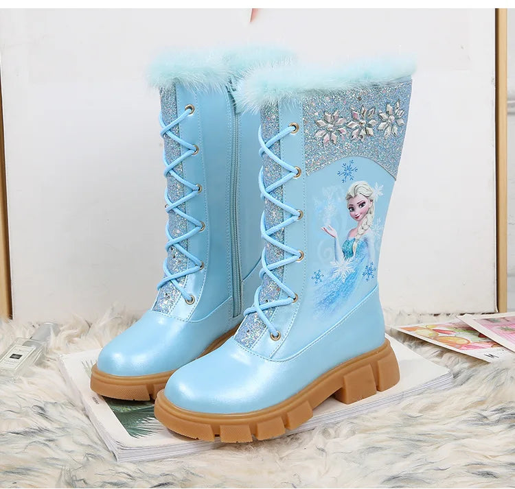 Disney Girls' Princess Elsa Mädchen Stiefel gefüttert