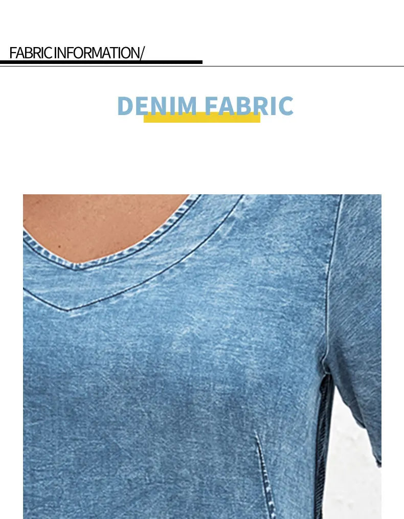 Damen Plus Size Denim Kleid Sommer Kleid