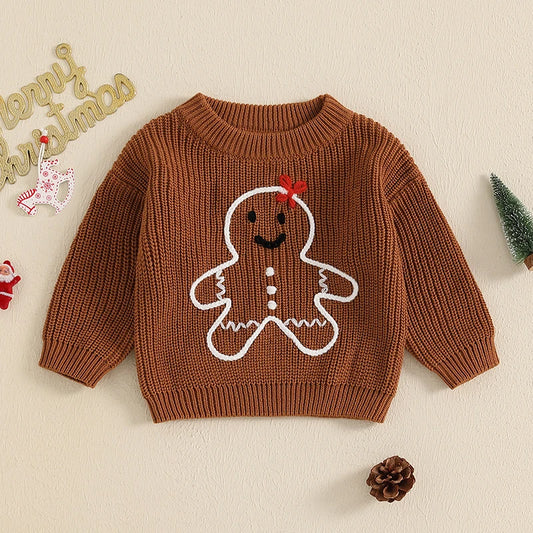 Christmas Baby Girls Boys Sweater  Gingerbread Man