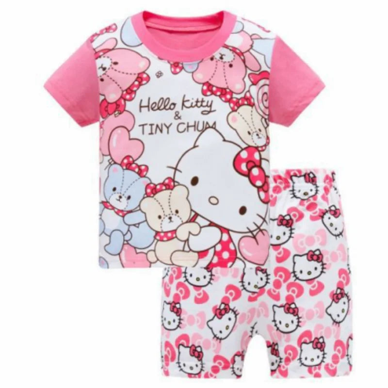 Hot Short sleeved Pajama and pajama suit Sofia Kitty Fan Unicorn kids