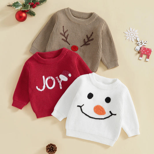 Infant Baby Girls Boys Christmas Knit Sweater Long