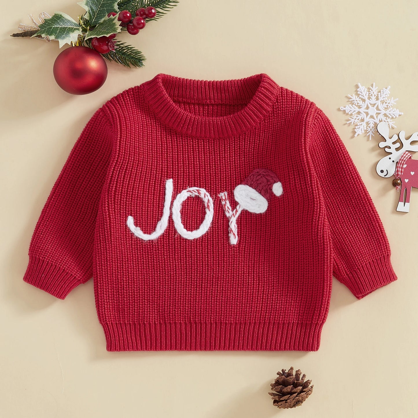 Infant Baby Girls Boys Christmas Knit Sweater Long