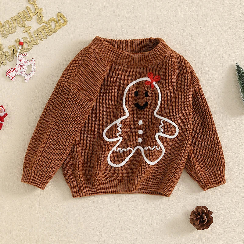 Christmas Baby Girls Boys Sweater  Gingerbread Man