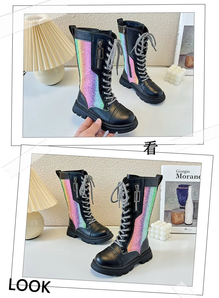 Mädchen Stiefel Herbst und Winter mit glänzendem Design ein echter Hingucker!