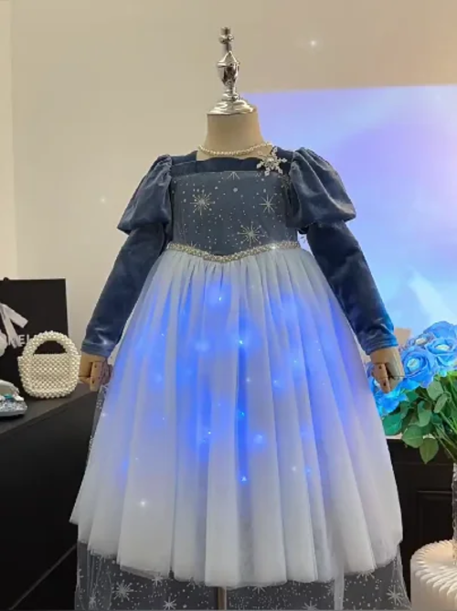 Winter Dress for Kids Girl Snow White Birthday Party Shining Princess