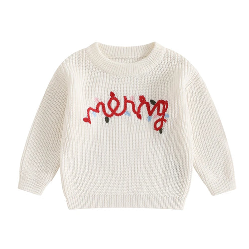 Winter Baby Girls Boys Christmas Sweaters Kids Knitted Pullover Tops