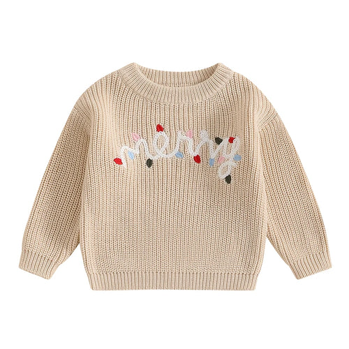 Winter Baby Girls Boys Christmas Sweaters Kids Knitted Pullover Tops