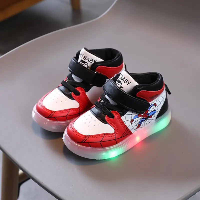 Disney Spiderman LED Light Kids Shoes Boys and Girls Light Kids Light