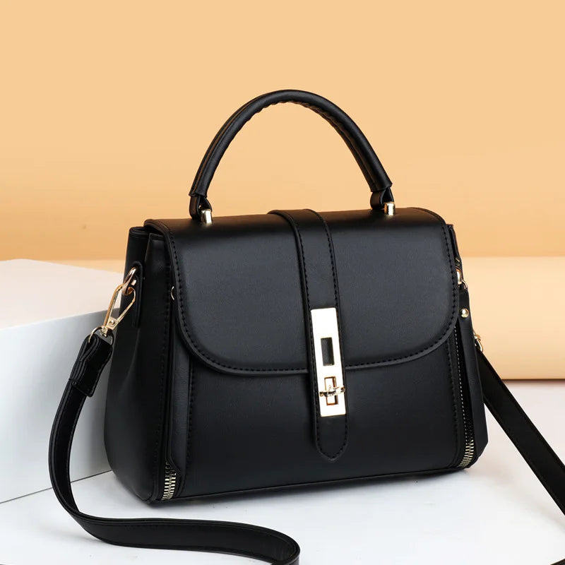 Fashion PU Leather Handbag Crossbody Soft Leather Retro High Feeling