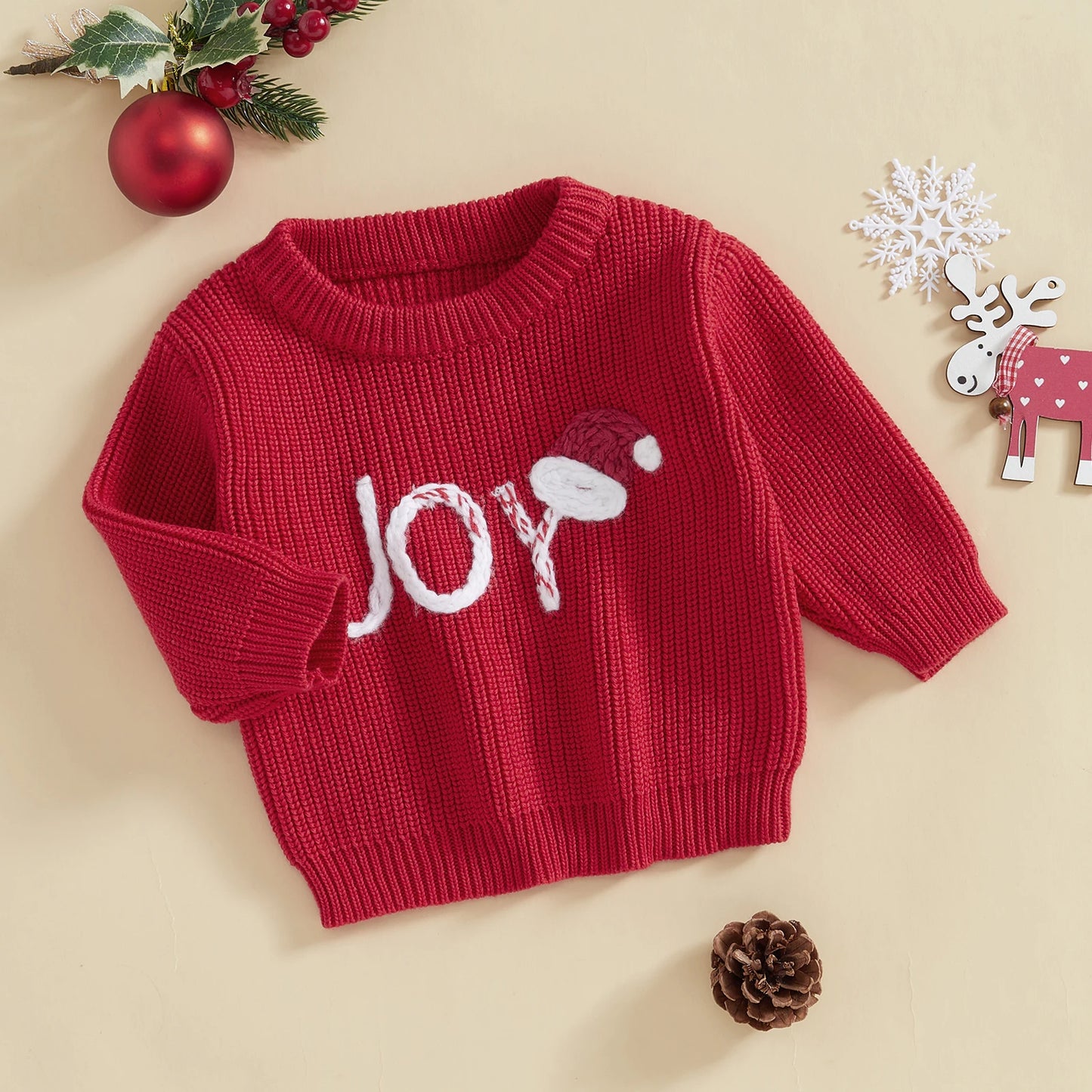 Infant Baby Girls Boys Christmas Knit Sweater Long