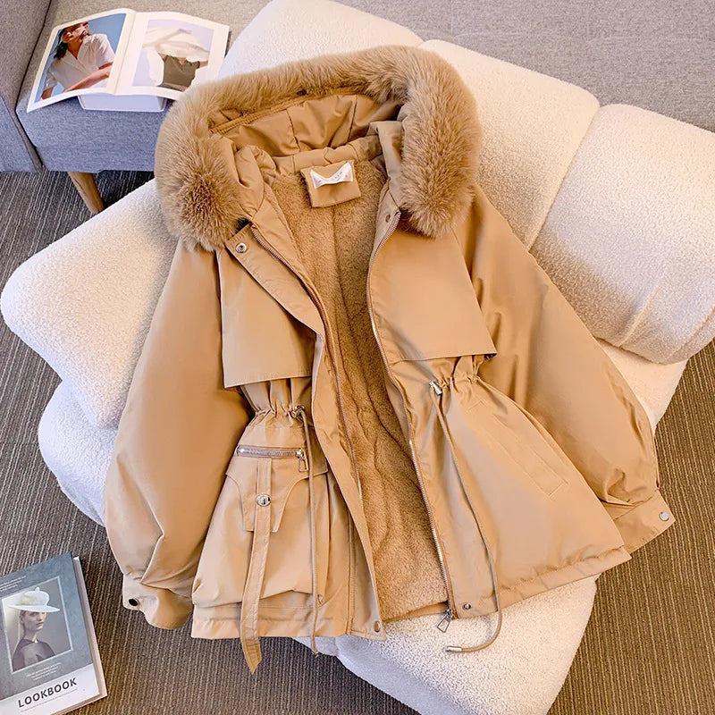 Autumn Winter Parkas Coat New Women's Cotton-Padded Plush Warm