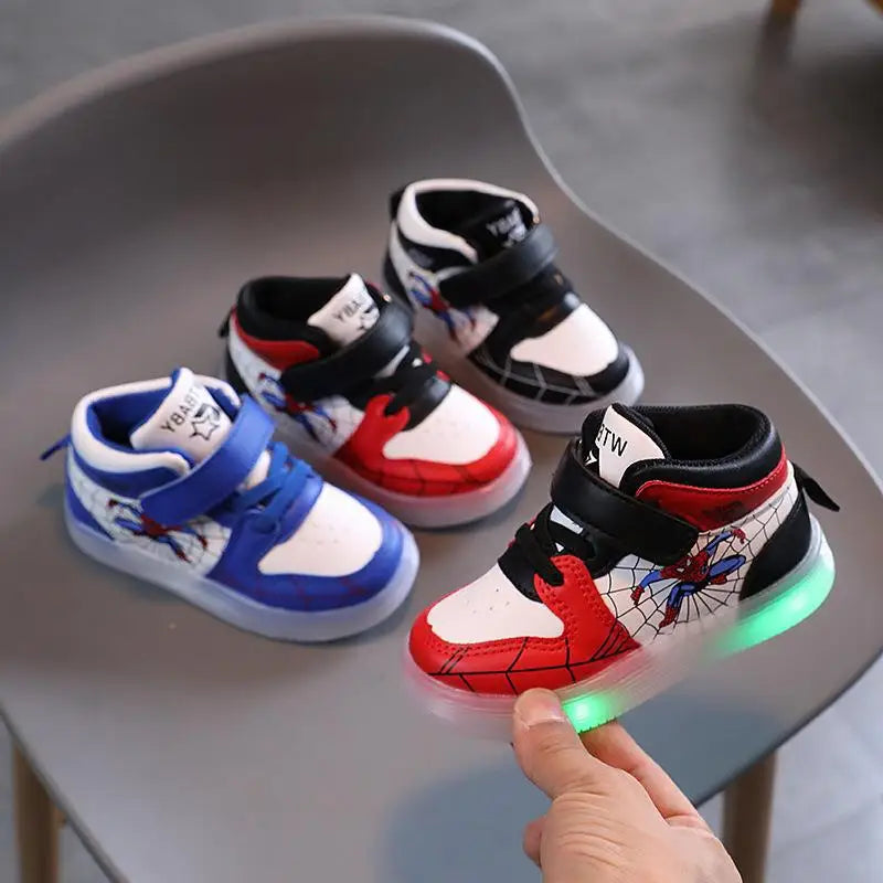 Disney Spiderman LED Light Kids Shoes Boys and Girls Light Kids Light