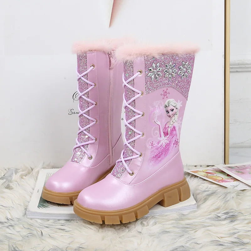 Disney Girls' Princess Elsa Mädchen Stiefel gefüttert