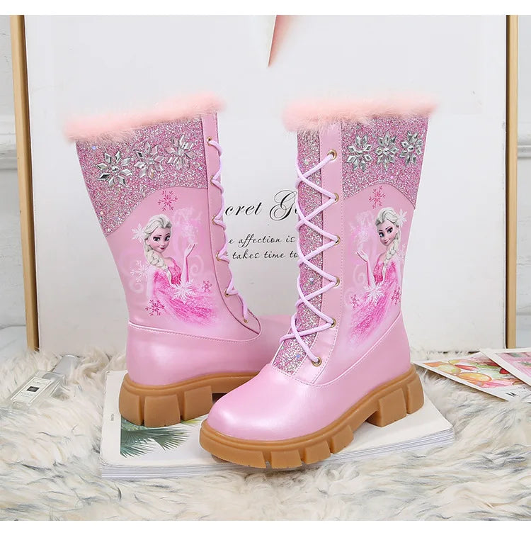 Disney Girls' Princess Elsa Mädchen Stiefel gefüttert