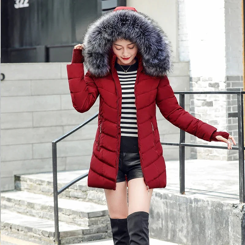 2024 New Arrival Fashion Slim Women Winter Jacket Cotton Padded Warm