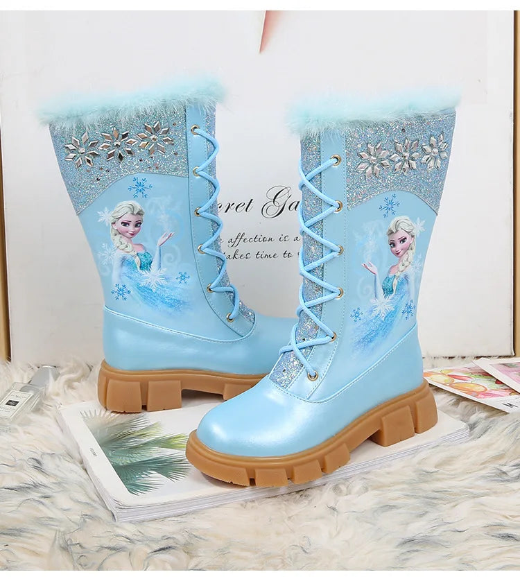 Disney Girls' Princess Elsa Mädchen Stiefel gefüttert