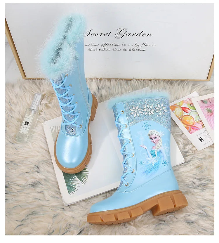 Disney Girls' Princess Elsa Mädchen Stiefel gefüttert