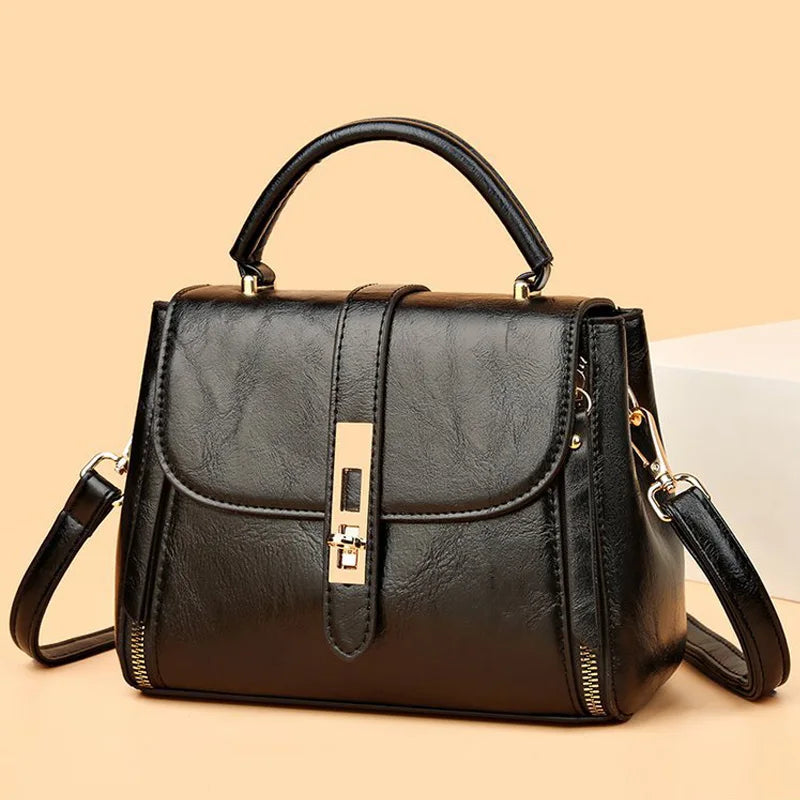 Fashion PU Leather Handbag Crossbody Soft Leather Retro High Feeling