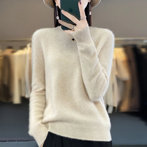 New cashmere sweater women's sweater in autumn and winter 100% merino